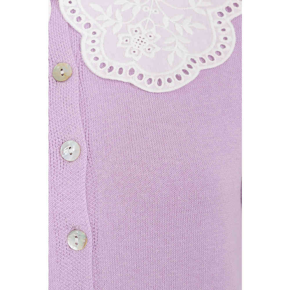 Banned - Collar Cutie Cardigan - Purple